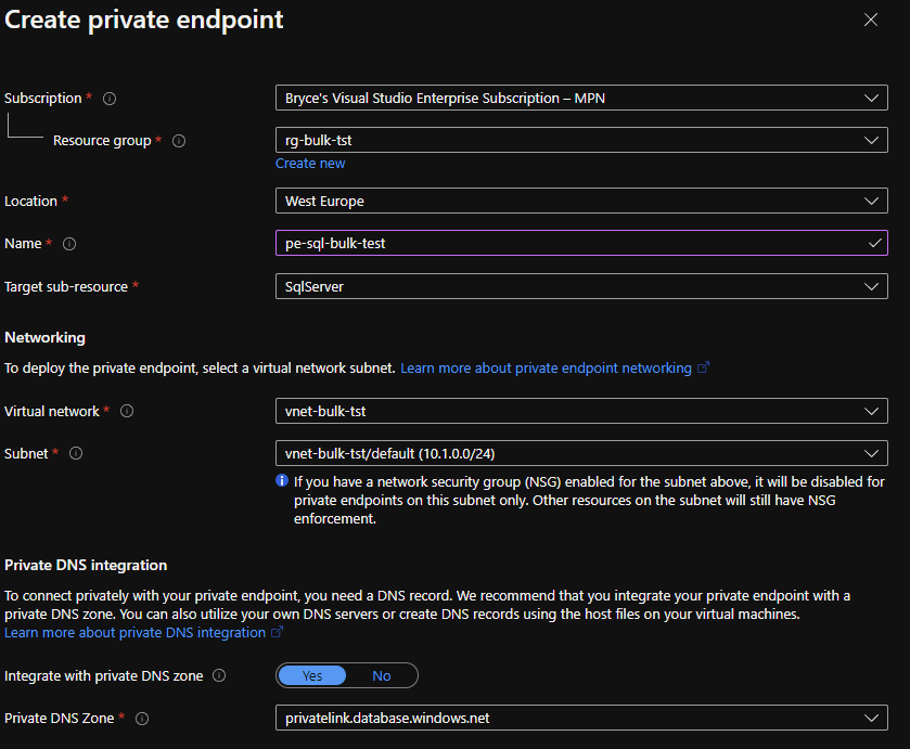 CloudShift | SQL Bulk insert from a private Azure storage account